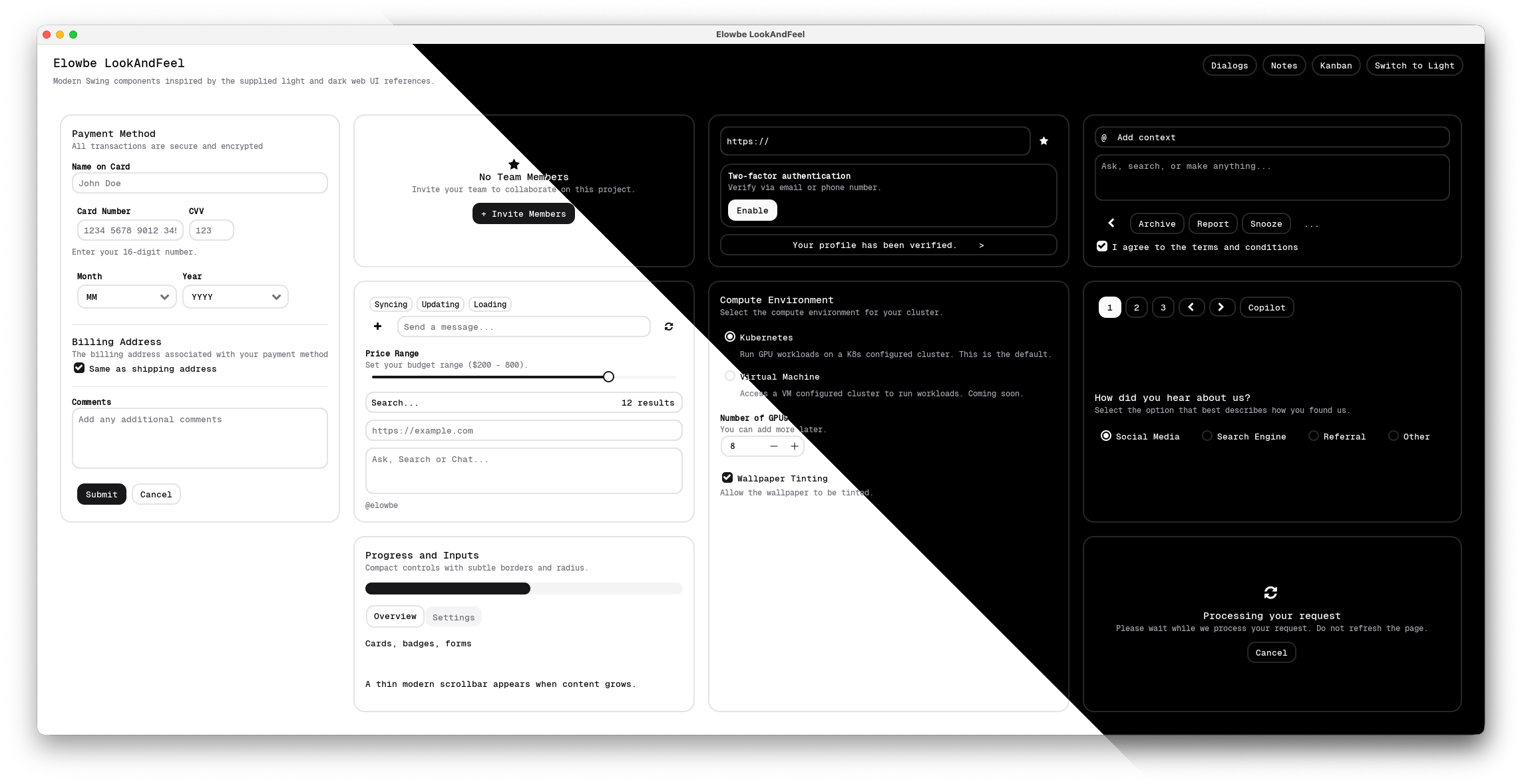 Elowbe LookAndFeel UI screenshot 1