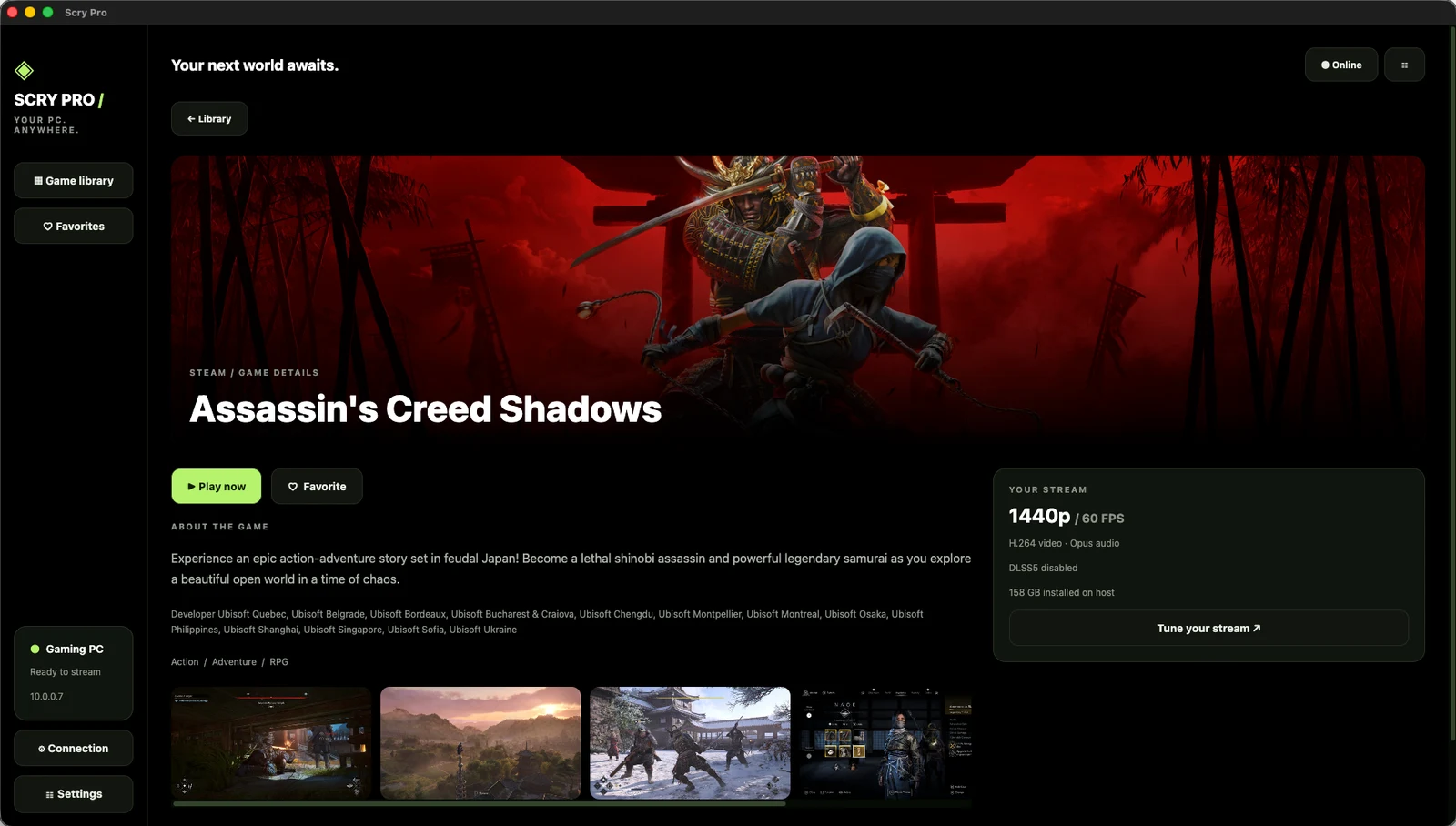 Scry Pro PC game library