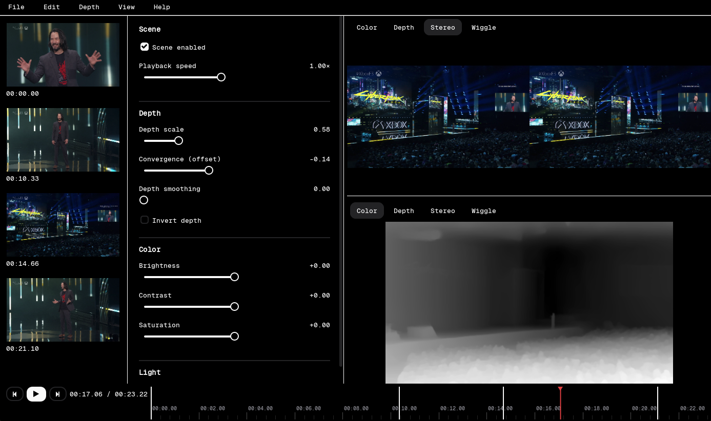3D Veu stereoscopic conversion screenshot 2